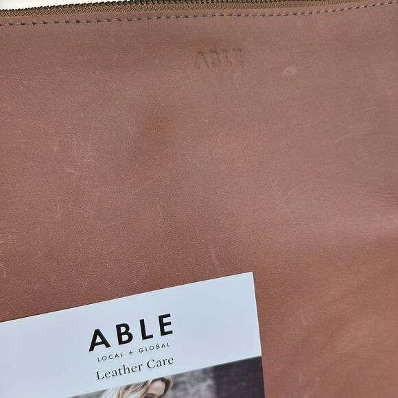 Able Dusty Pink Leather Pouch - Picture 3 of 15